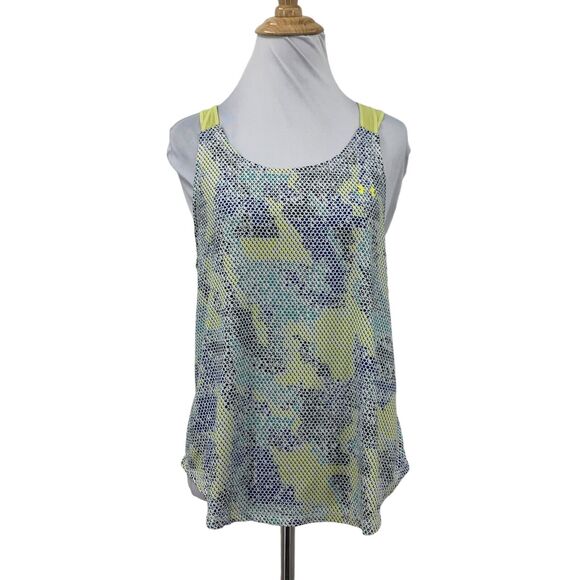 Under Armour Mesh Strap Tank Top Womens S Small Loose Heatgear Athletic Abstract - Picture 1 of 11